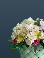 Букет Корзинка плетеная с Гортензией