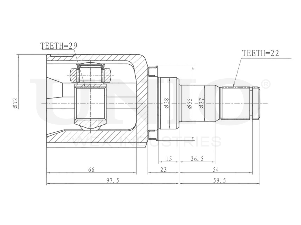 ШРУС внутренний UNIO CVJ-30048