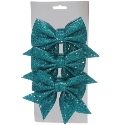 Бант на елку «Шик» 12*14 см (набор 3 шт), Изумруд
