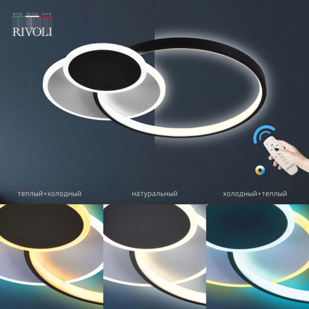 Светильник потолочный светодиодный Rivoli Julia 6080-108 с пультом 80 Вт 4000К - 6000К LED модерн