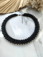 Колье из бисера "Змейка" ручной работы, цвет - Бронза тёмная