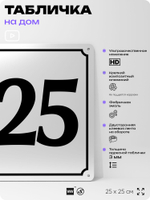Адресная табличка с номером дома 125, на фасад и забор, белая, Айдентика Технолоджи