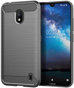 Чехол на Nokia 2.2 цвет Gray (серый), серия Carbon от Caseport