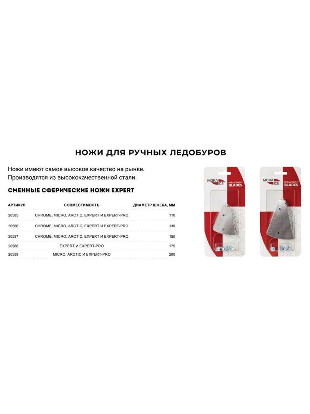 Ножи запасные для ледобура MORA ICE Expert сферические 175 мм. (ICE-SB0032)