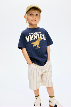 H&M Футболка с принтом, темно-синий