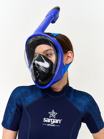 Маска полнолицевая Sargan Планета океан 2.0 синий/черный