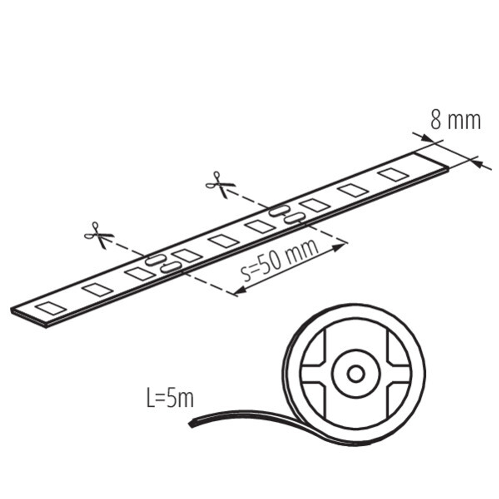 Светодиодные ленты 12 вольт KANLUX LEDS-B 4.8W/M IP00-NW