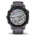 Спортивные наручные часы Garmin Fenix 6s Pro Solar аметистовый с темно-серым ремешком 010-02409-15
