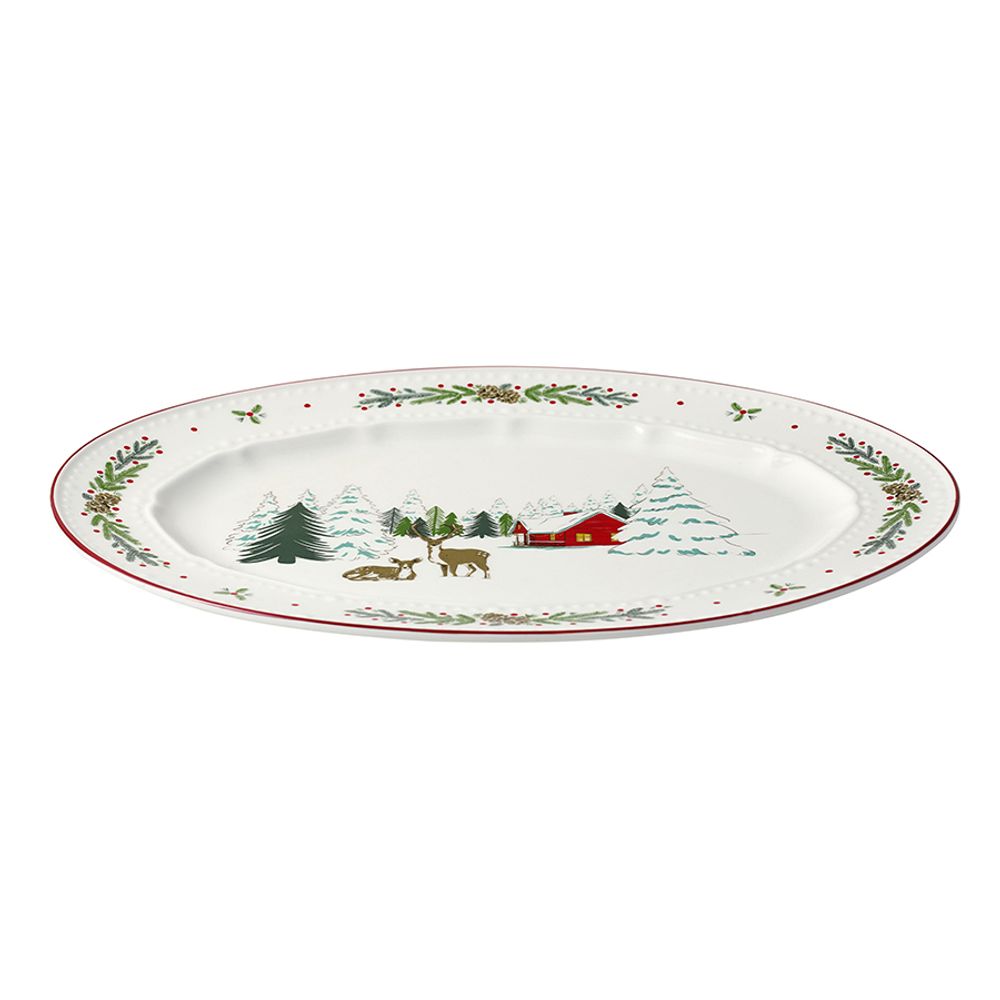 Блюдо сервировочное Nordic winter из коллекции New Year Essential, 34,6х24 см