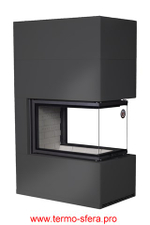 Камин РОДОС 900 ЧЕРНЫЙ, шамот белый