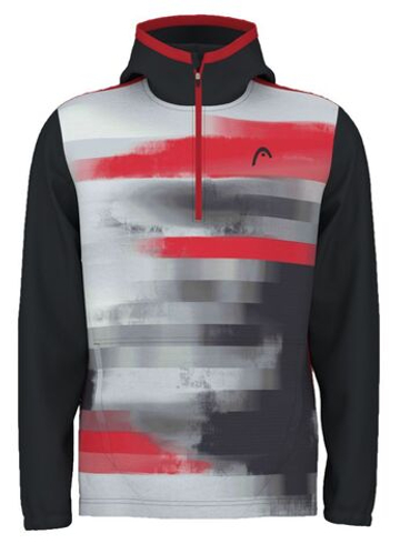 Мужская теннисная кофта Head Topspin Hoodie - черный/print Vision
