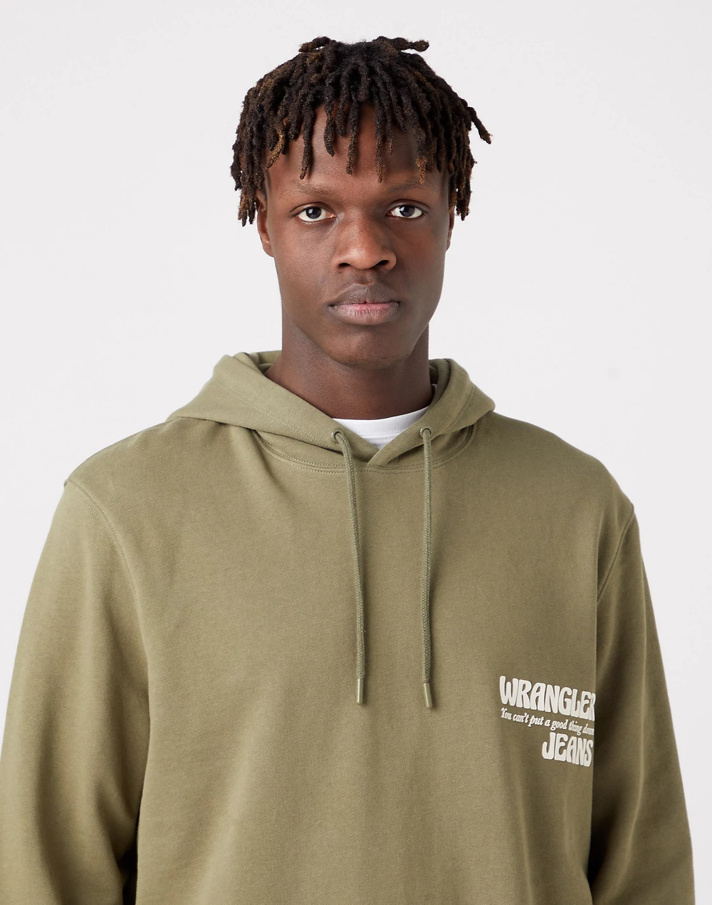 Толстовка мужская WRANGLER SLOGAN HOODIE DEEP LICHEN GREEN