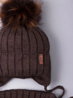 Шапка зимняя для мальчика на завязках и снуд
