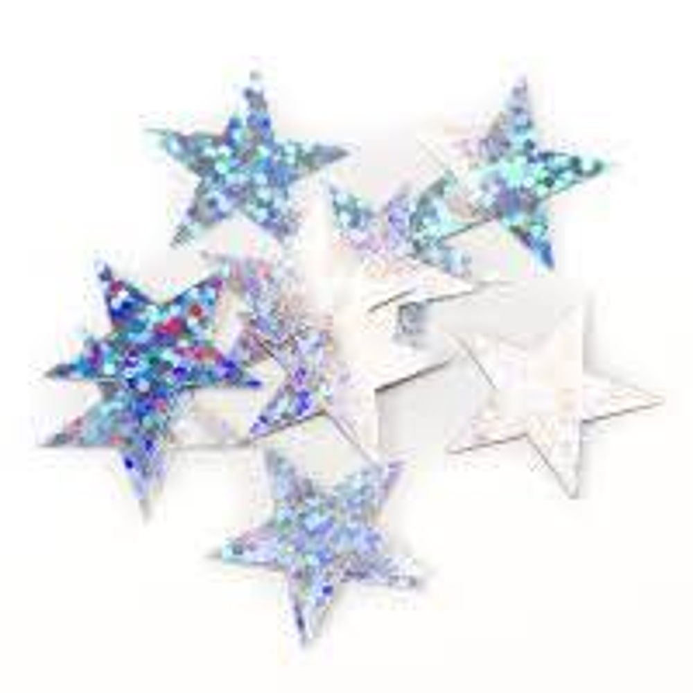 Конфетти Звезда, Серебро, Голография, 0,7 см, 17 г.