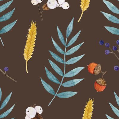 папоротники колоски на коричневом