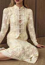 Жакет из кружева молочный