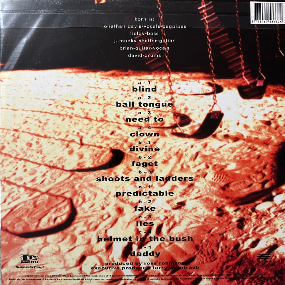 Korn ‎– Korn 2LP (Европа 2014г.)