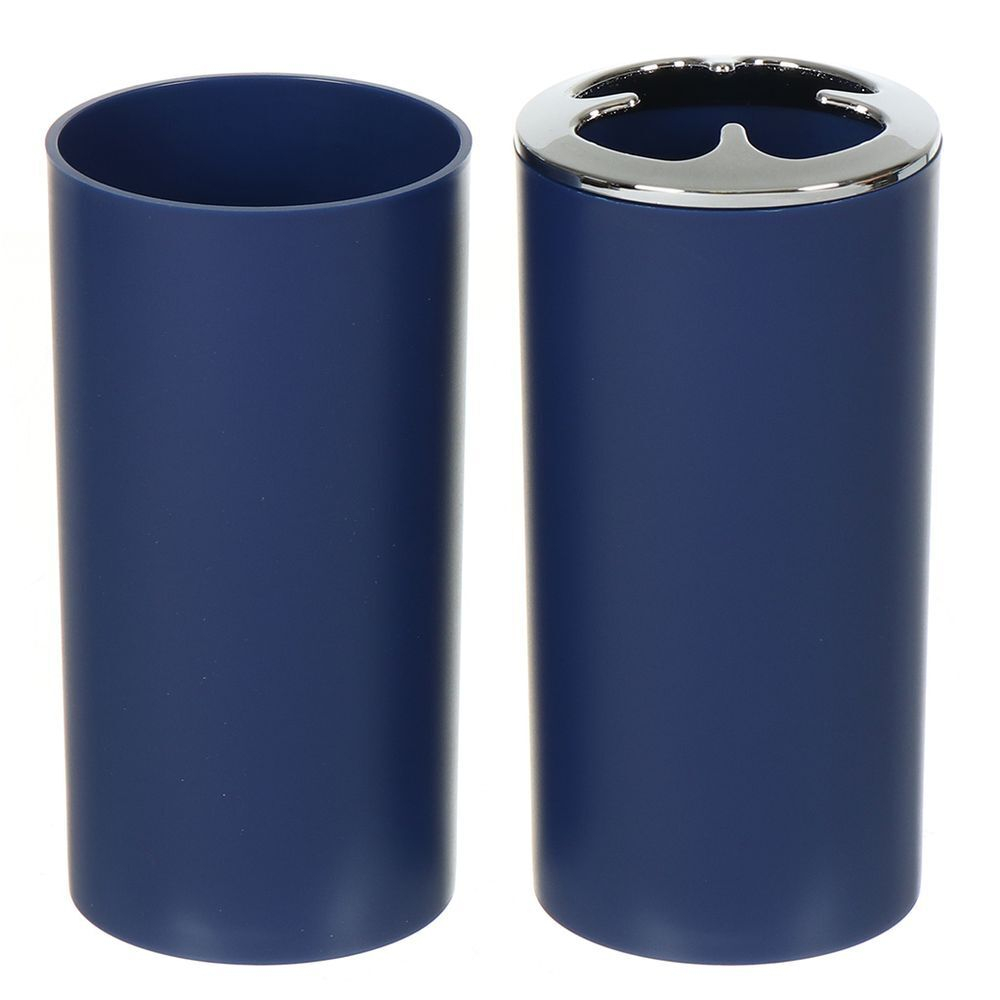 Набор для ванной 4 пр, Аника, син, пластик, стак,подс д/зуб щет,дозат д/мыла,мыл-ца, Y9-079