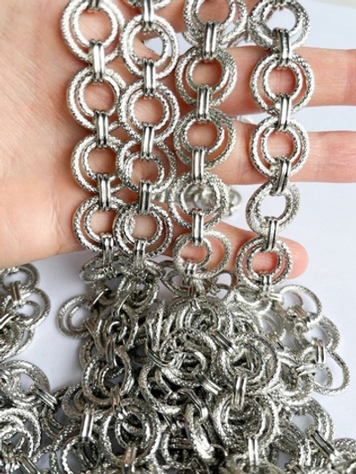 0497-р Цепь "Двойной круг" родий