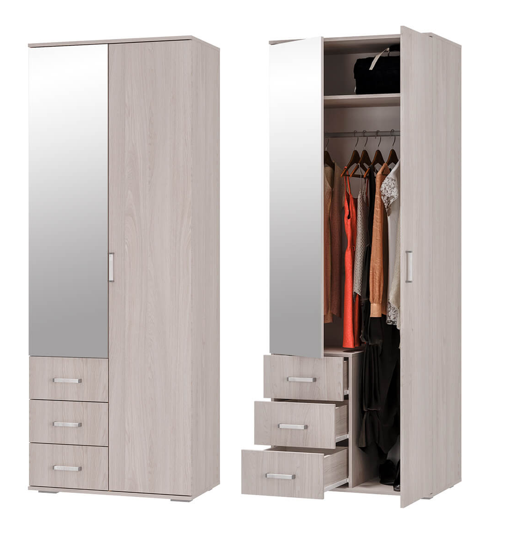 Шкаф 2-х створчатый Белла ясень белый