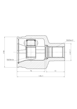 ШРУС внутренний L=R  SSANG YONG Kyron 05 GANZ GIK04001
