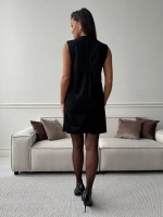 Платье сарафан праздничное офисное замшевое А силуэт