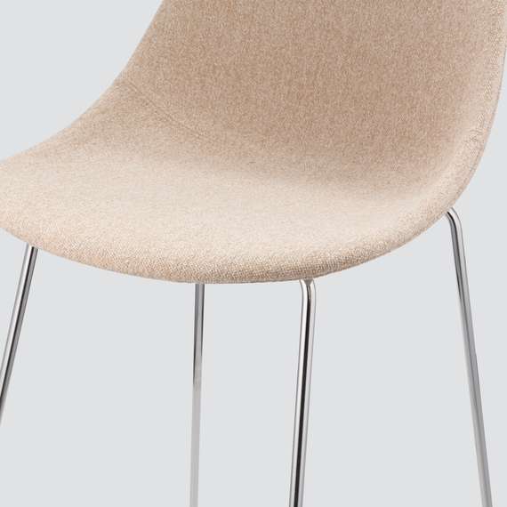 Полубарный стул Vid Soft 65 см, бежевый, ножки хром