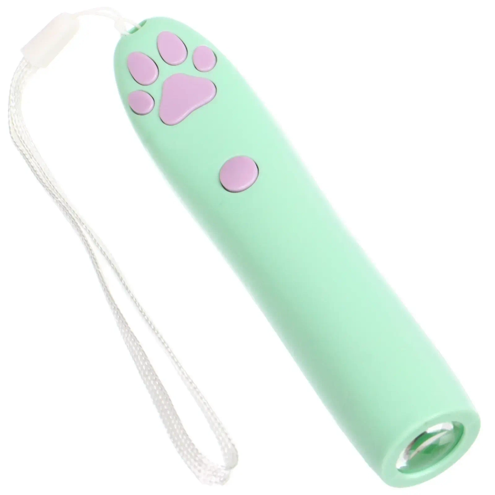 Лазерная указка для кошек «Лапка - Царапка», цвет мятный, 1 режим, 16,2*2,6см (работает от 3 батареек AG13)
