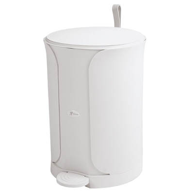 Ведро для мусора с педалью "Sтилъ" 7л, с ручкой для переноса, цвет белый