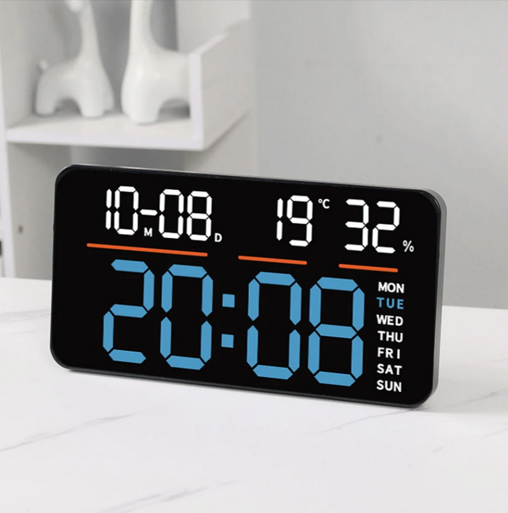 Часы-будильник настольно-настенные LED YX-2810 Black-White