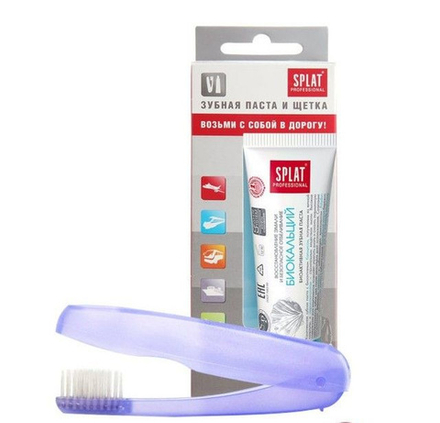 СПЛАТ Дорожный набор Биокальций 40мл + зубная щетка