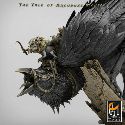 Raven Крыса scaven rat мышь Воин Паладин Варвар Файтер Рыцарь на вороне миниатюра для dnd, днд, pathfinder, фентези, Настольная игра, НРИ, Варгейм, РПГ