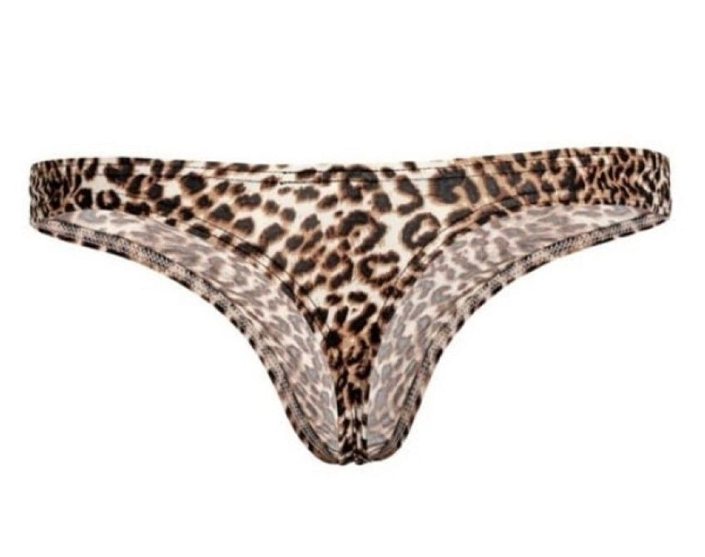 Мужские трусы-тонги с леопардовым принтом