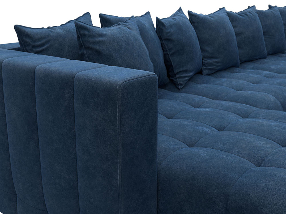 Диван П-образный Лига-052 НПБ Лонг, BRUT 11 ВЕЛЮР синий