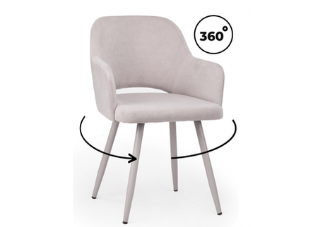 Стул на металлокаркасе Woodville Эолин 360 светло-серый (glory 36), серый