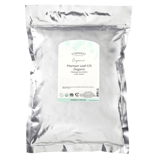 Starwest Botanicals, листья органического подорожника, нарезанные и просеянные, 453,6 г