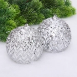 Новогодние шары VERSAILLES «Кассиопея» 10 см (набор 2 шт), Серебро