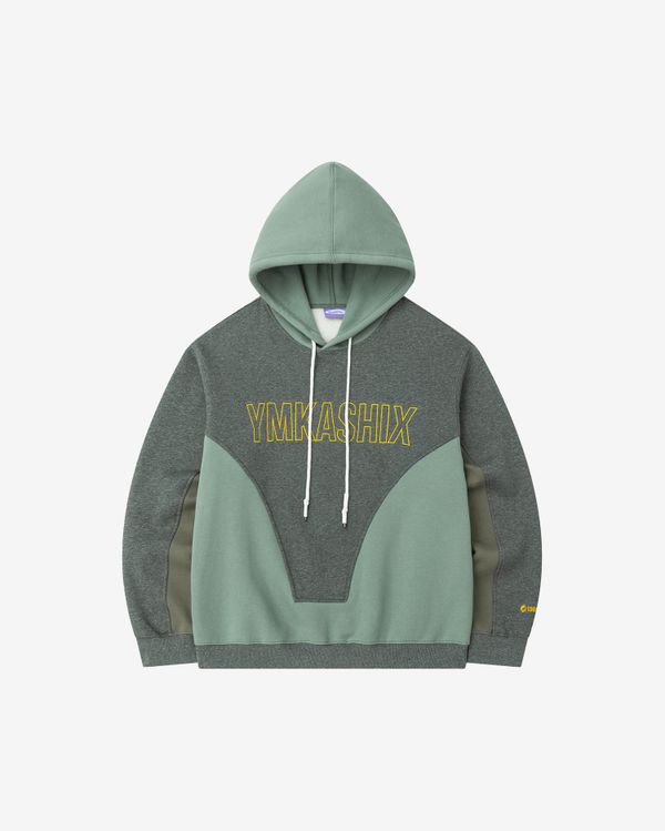 Худи HTF Three Color Block серый / зеленый - фото 1