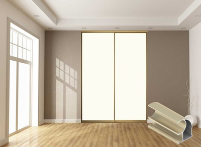 Дверь-купе 2850*600(700,800,900) мм, золото матовое, Белый глянец LAMARTY