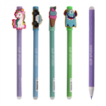 Ручка гелевая пиши-стирай Alingar, "Ассорти", 0,5 мм, синяя, фигурный колпачок, круглый, цветной, пластиковый корпус, картонная упаковка