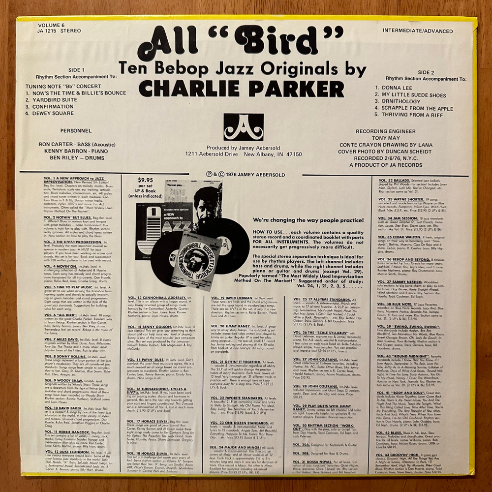 Jamey Aebersold ‎– All "Bird" (США 1978г.)