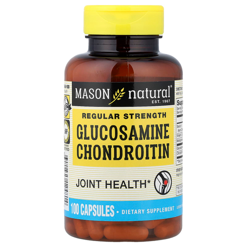 Mason Natural, глюкозамин и хондроитин, 100 капсул