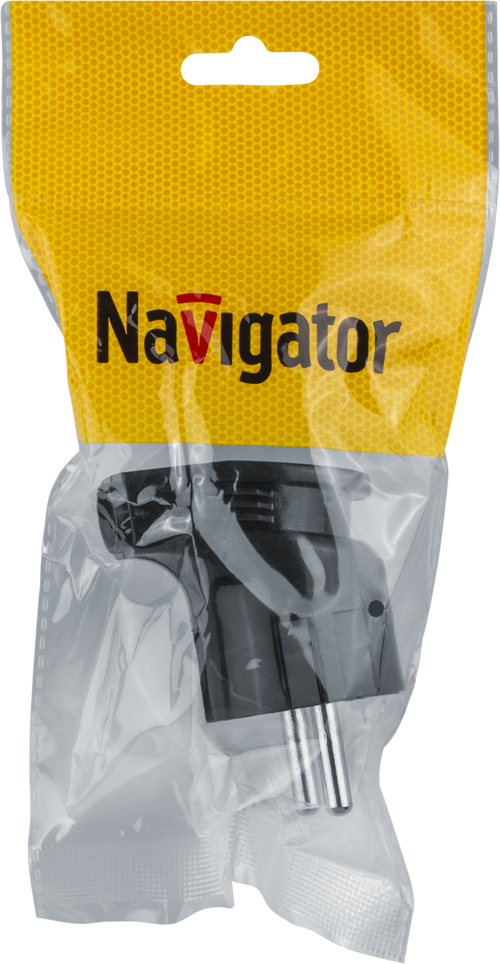 Вилка Navigator 61 363 NCA-PL04-16A-E-BL угловая с/з черная