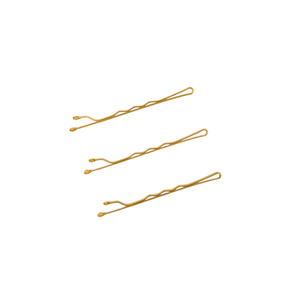 Невидимки волнистые золотые IPARIKMAHER 50 мм 50 шт