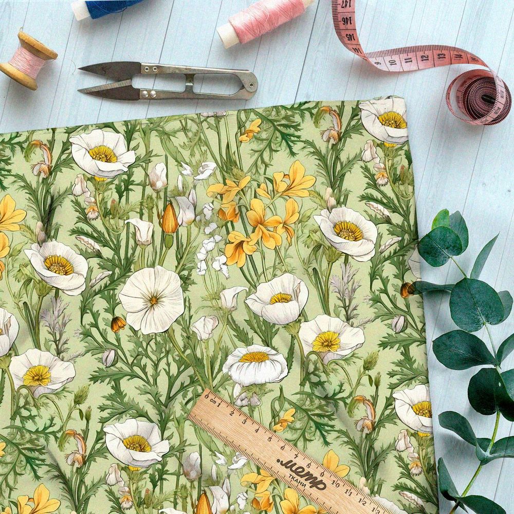 Ткань премиум Оксфорд 600D весенние цветы