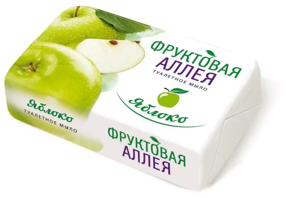 Фруктовая Аллея Мыло кусковое Яблоко, 90 г