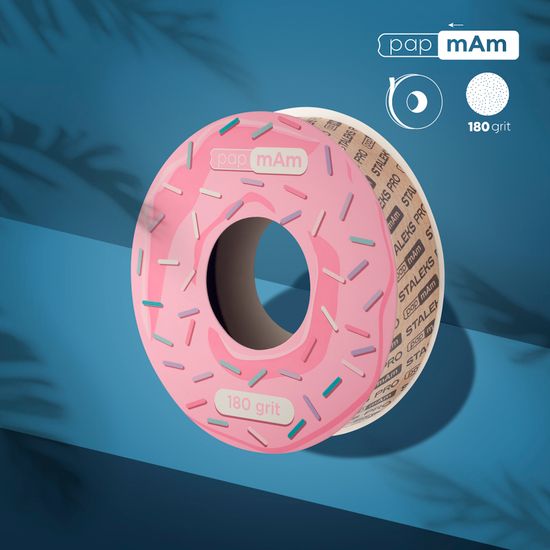 Запасной блок файл-ленты papmAm для пластиковой катушки Bobbinail STALEKS PRO 180 грит (6 м)