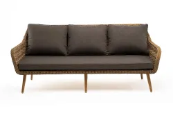 "Прованс" диван из искусственного ротанга трехместный, цвет соломенный