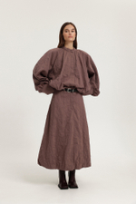 Юбка миди из жатого хлопка