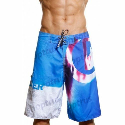 Мужские пляжные шорты Abercrombie&amp;Fitch синие с принтом